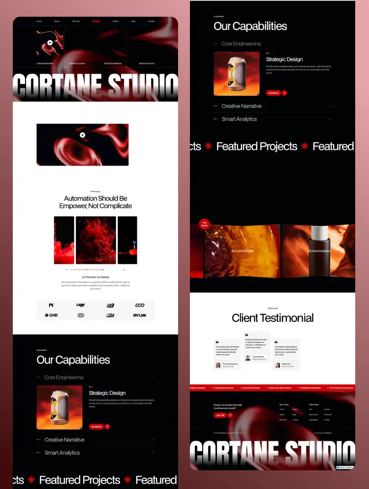 Cortane — Webflow template preview